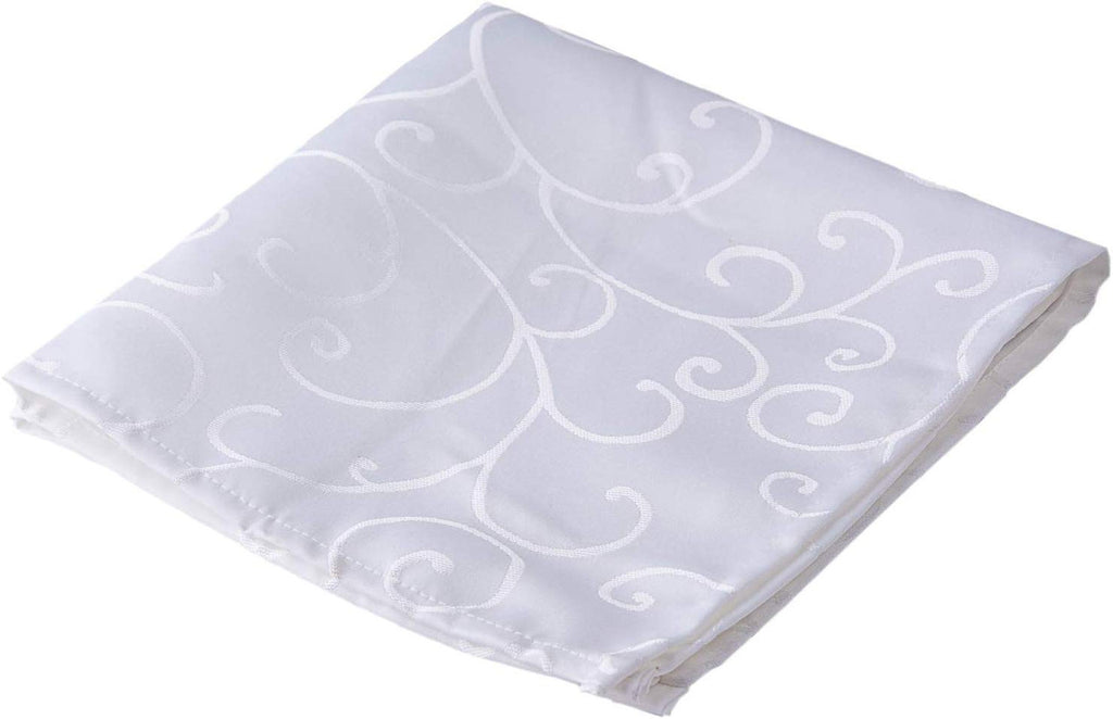 20" White Damask Polyester Table Napkin - White