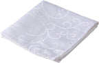 20" White Damask Polyester Table Napkin - White