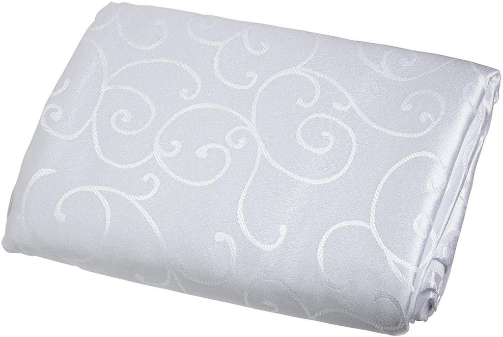 20" White Damask Polyester Table Napkin - White