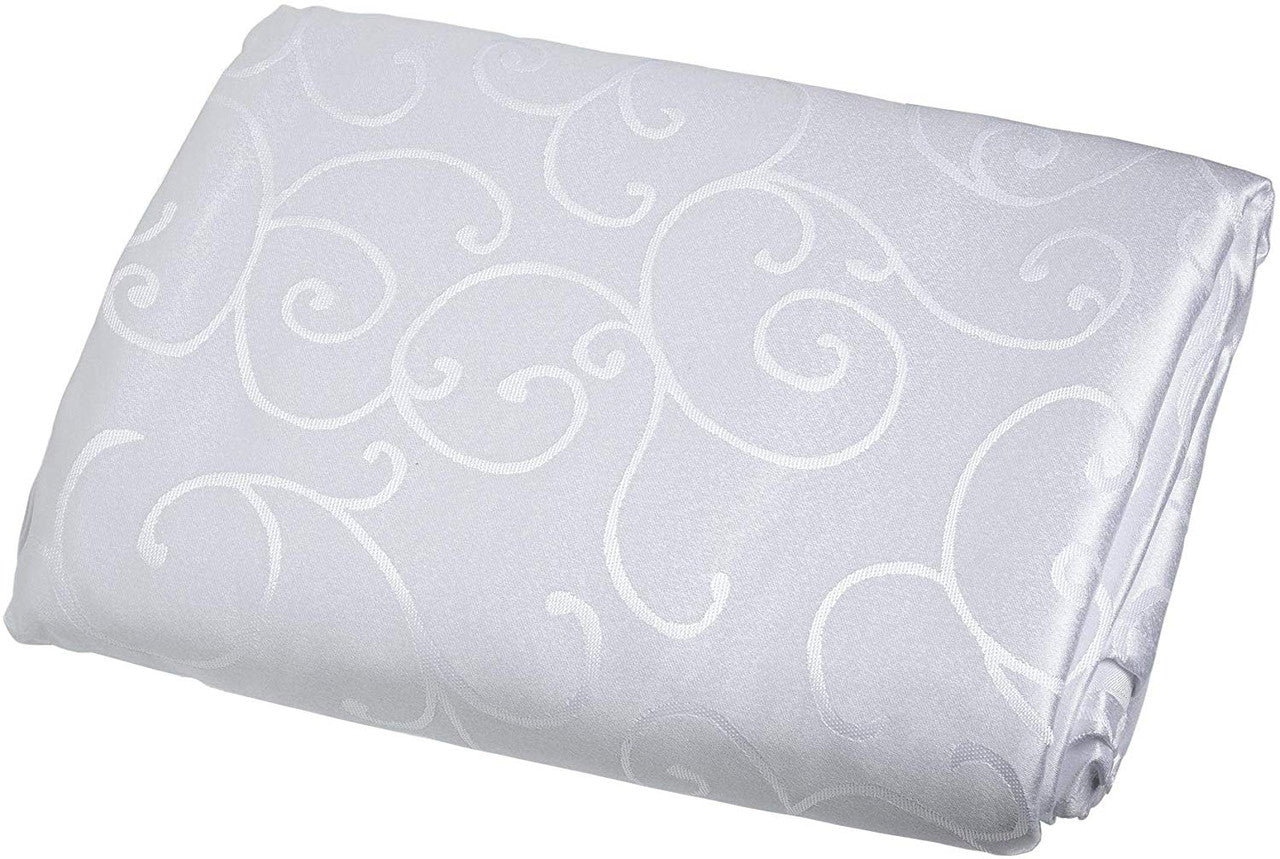 20" White Damask Polyester Table Napkin - White