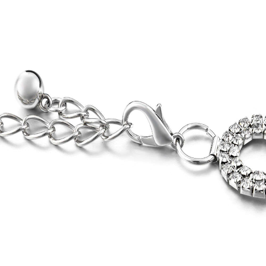 Waist Chain Belt with Three Eyelet Rings - Silver