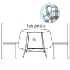 70" Round Premium Waterproof Polyester Tablecloth - Brown & Blue Tartan