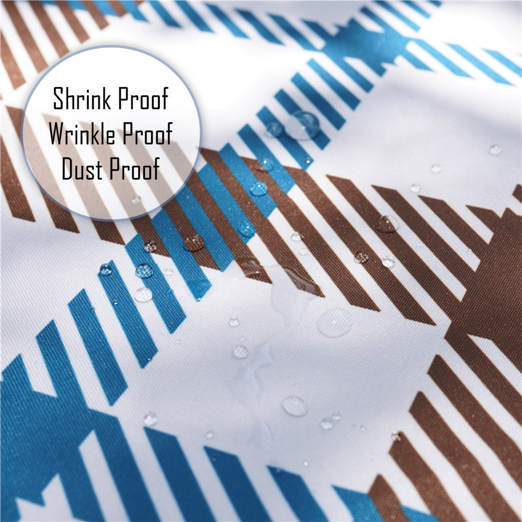 70" Round Premium Waterproof Polyester Tablecloth - Brown & Blue Tartan