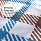 70" Round Premium Waterproof Polyester Tablecloth - Brown & Blue Tartan