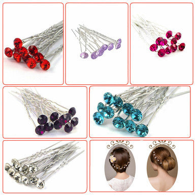 Crystal Hair Pins - 10pcs
