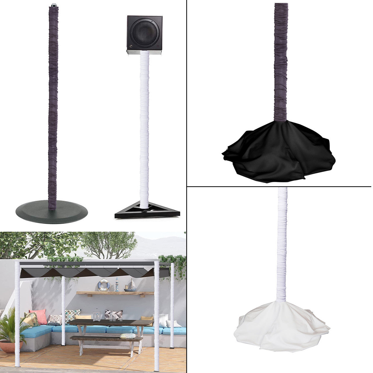 25yd Spandex Pole Cover - Black