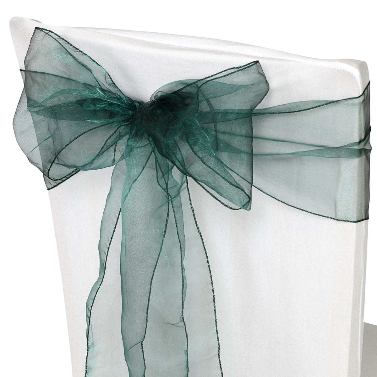 7" x 108" Organza Chair Sash - Emerald Green