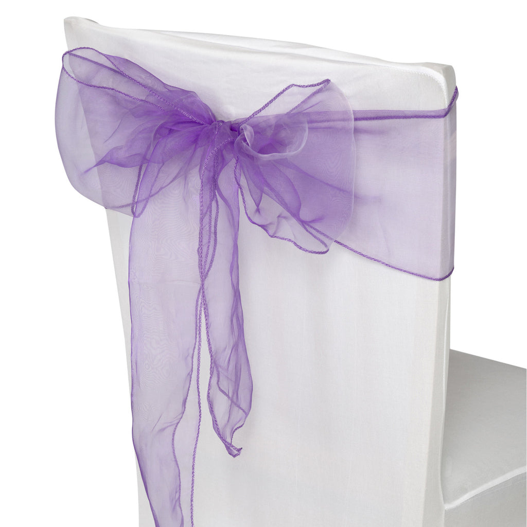 7" x 108" Organza Chair Sash - Purple