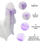 7" x 108" Organza Chair Sash - Purple