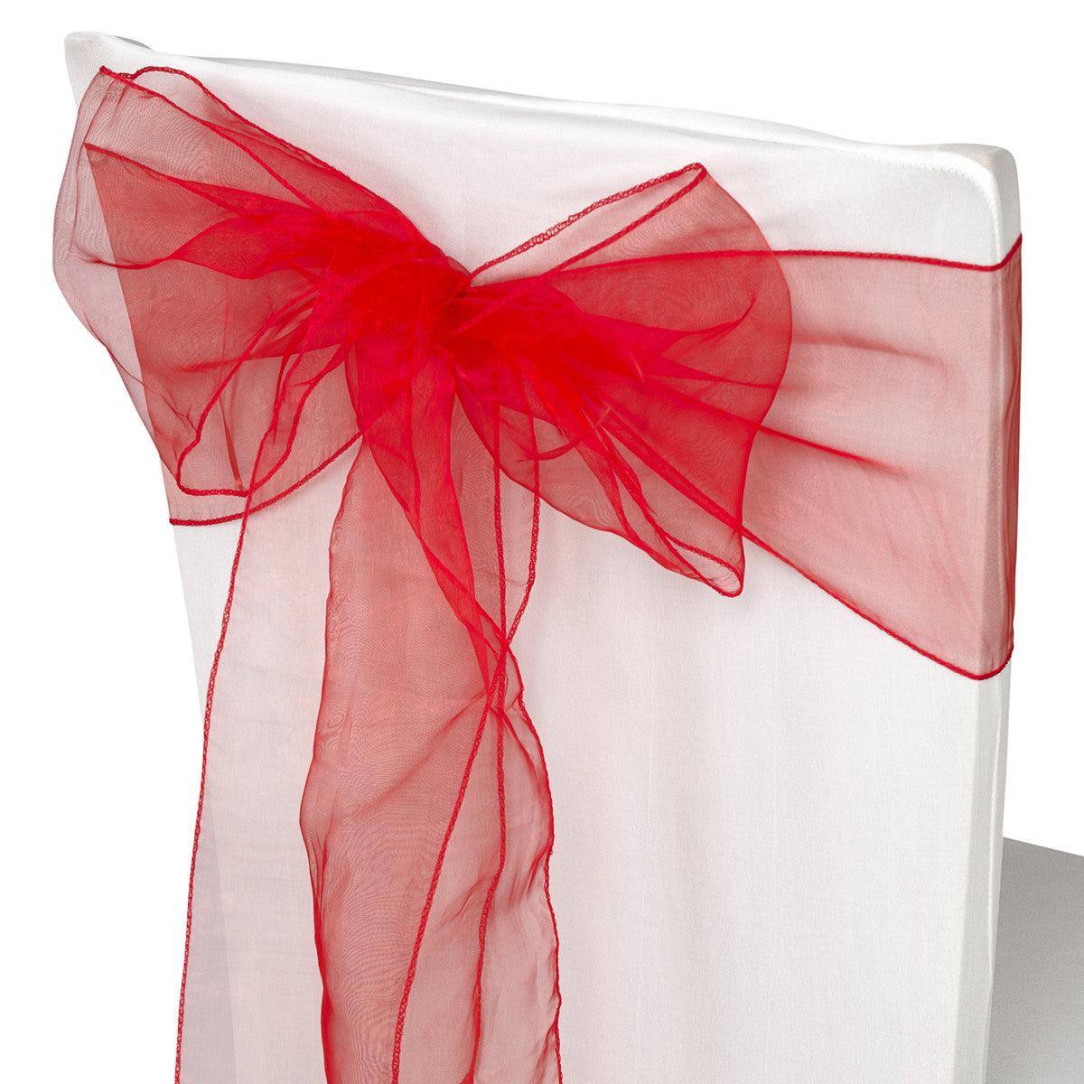 7" x 108" Organza Chair Sash - Red