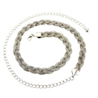 Flat Plaited Metal Belt - Silver