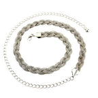 Flat Plaited Metal Belt - Silver
