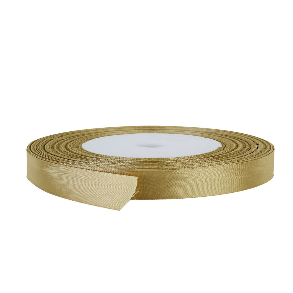 25m Double Sided Satin Ribbon - Gold