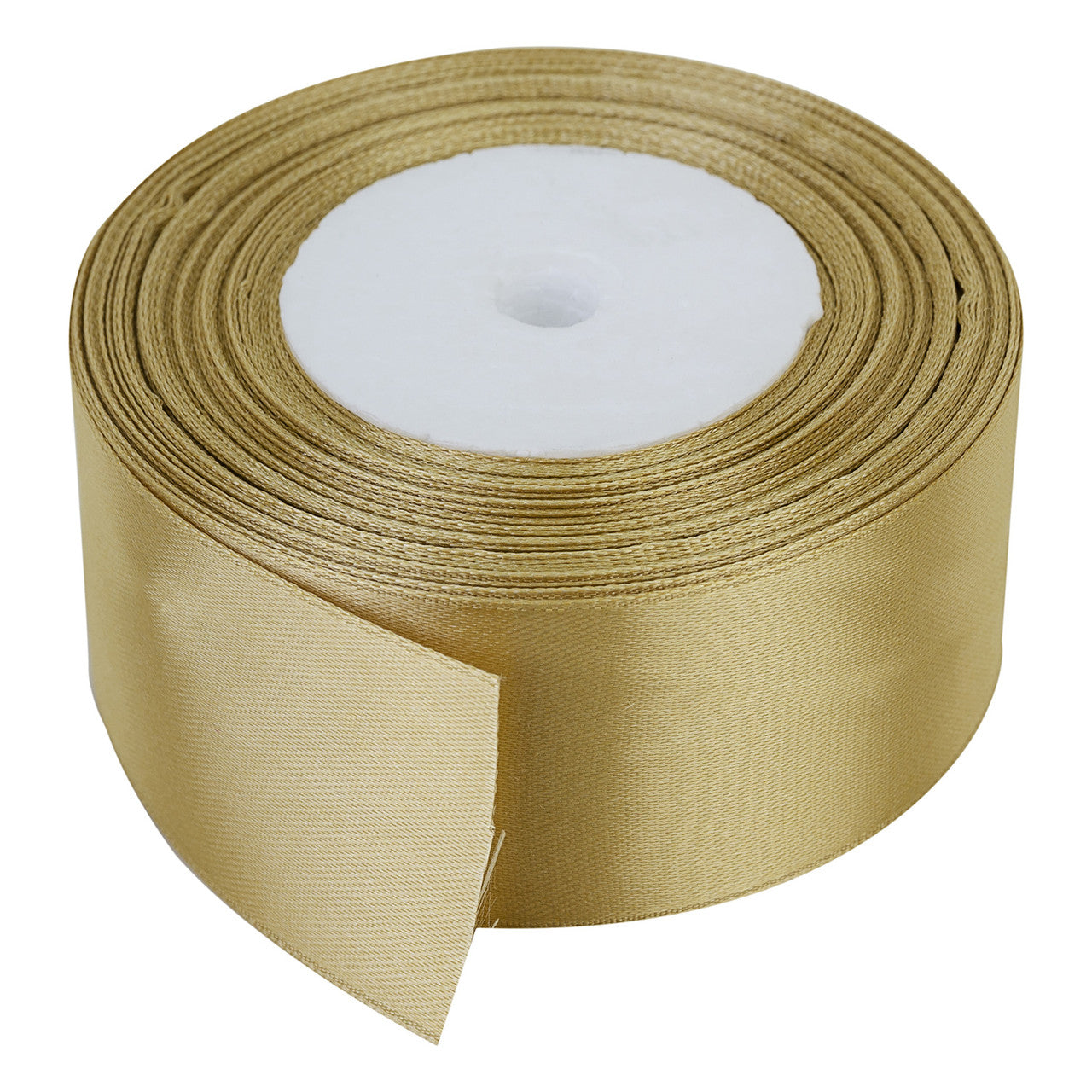 25m Double Sided Satin Ribbon - Gold
