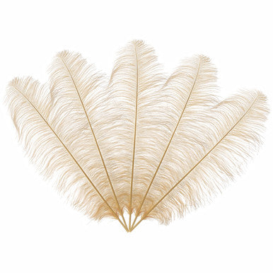 50-60cm Loose Ostrich Feathers, 5pcs - Gold