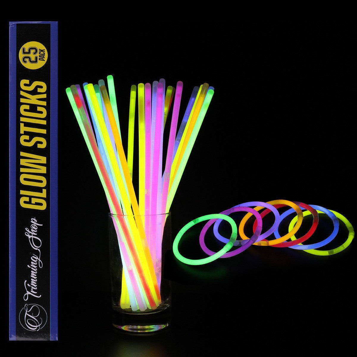 Glow Sticks Party Pack with Connectors - Mixed Colours