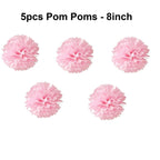 Pink Birthday Bunting, Pom-Poms & Hanging Decorations