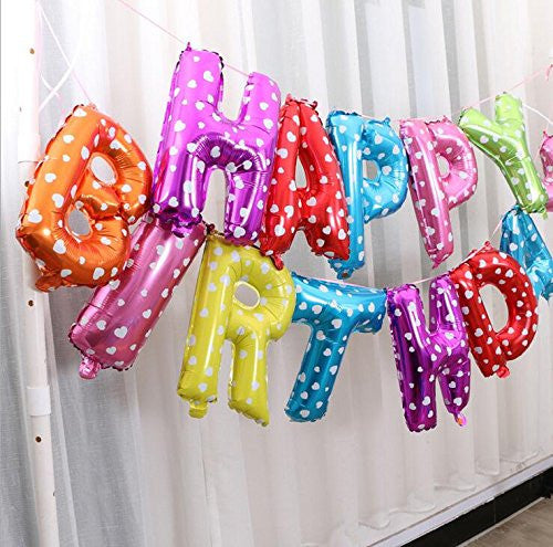 16" Foil Happy Birthday Balloons - Polka Dot