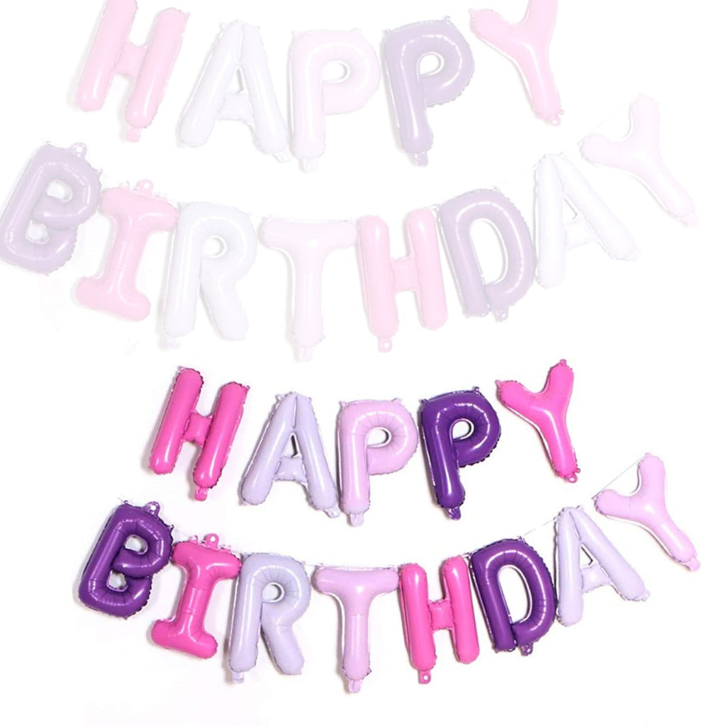 16" Foil Happy Birthday Balloons - Purple