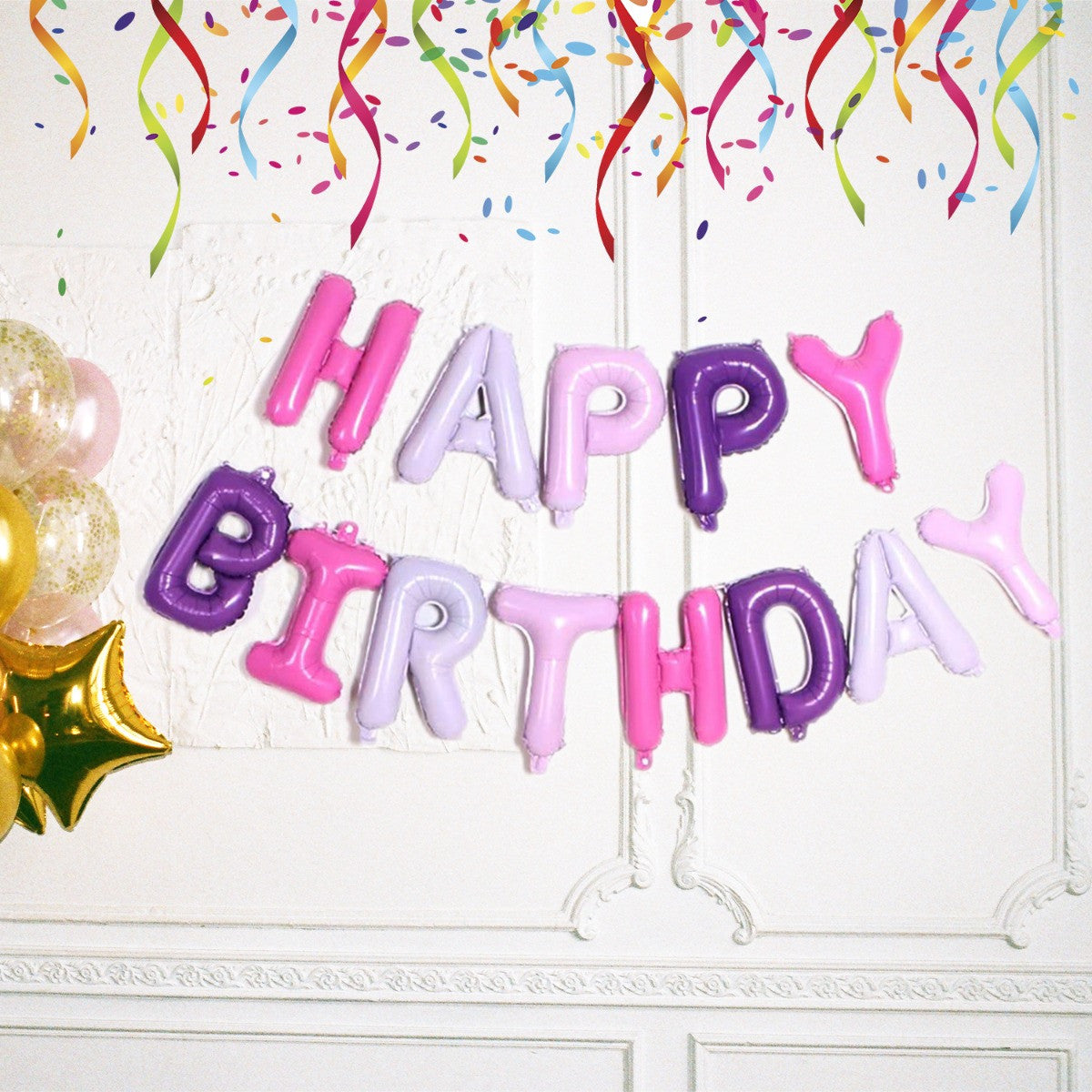 16" Foil Happy Birthday Balloons - Purple