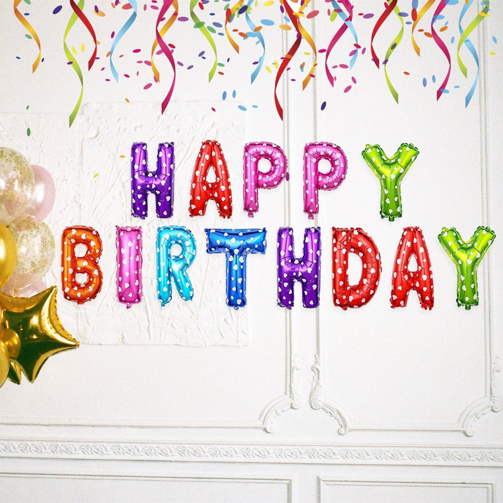 16" Foil Happy Birthday Balloons - Polka Dot