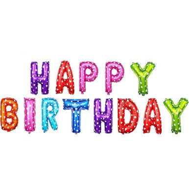 16" Foil Happy Birthday Balloons - Polka Dot