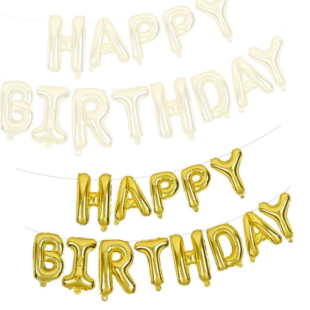 16" Foil Happy Birthday Balloons - Gold