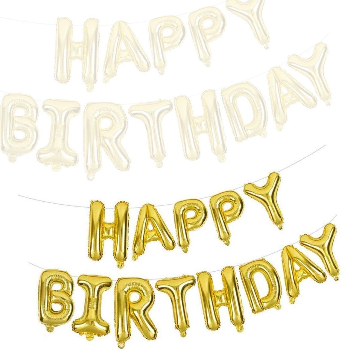 16" Foil Happy Birthday Balloons - Gold