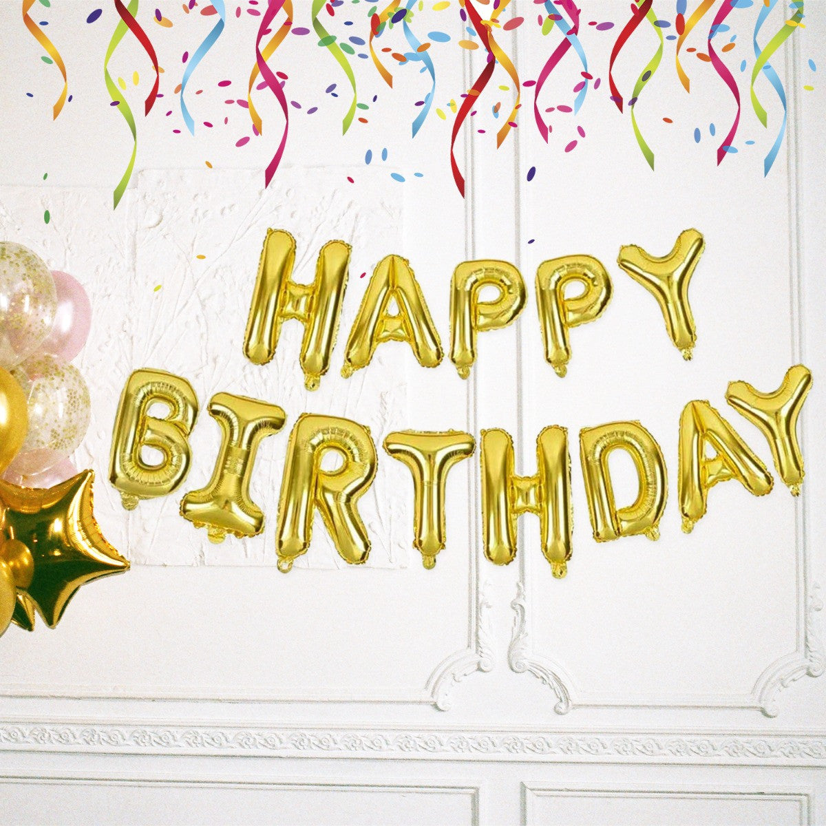 16" Foil Happy Birthday Balloons - Gold