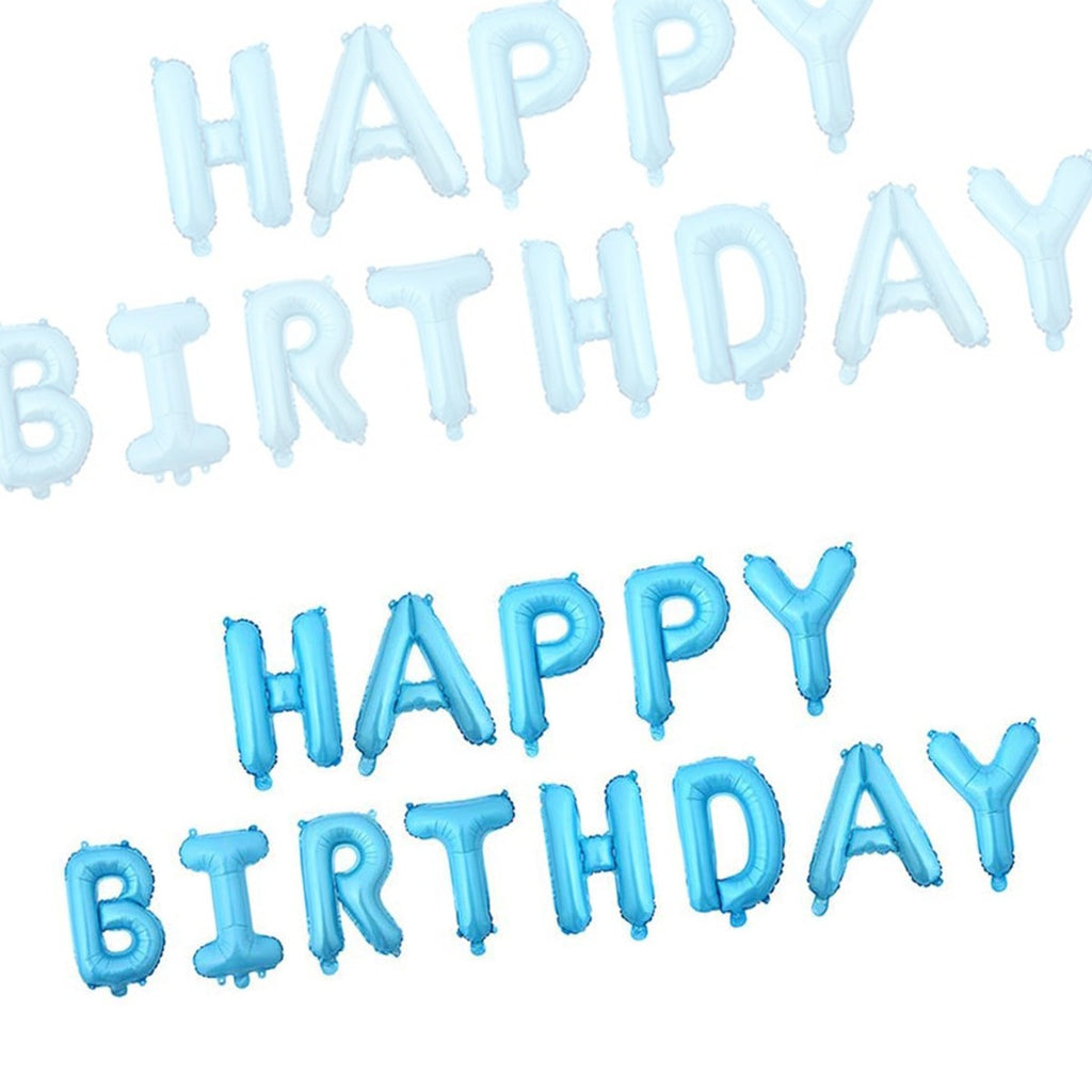 16" Foil Happy Birthday Balloons - Baby Blue