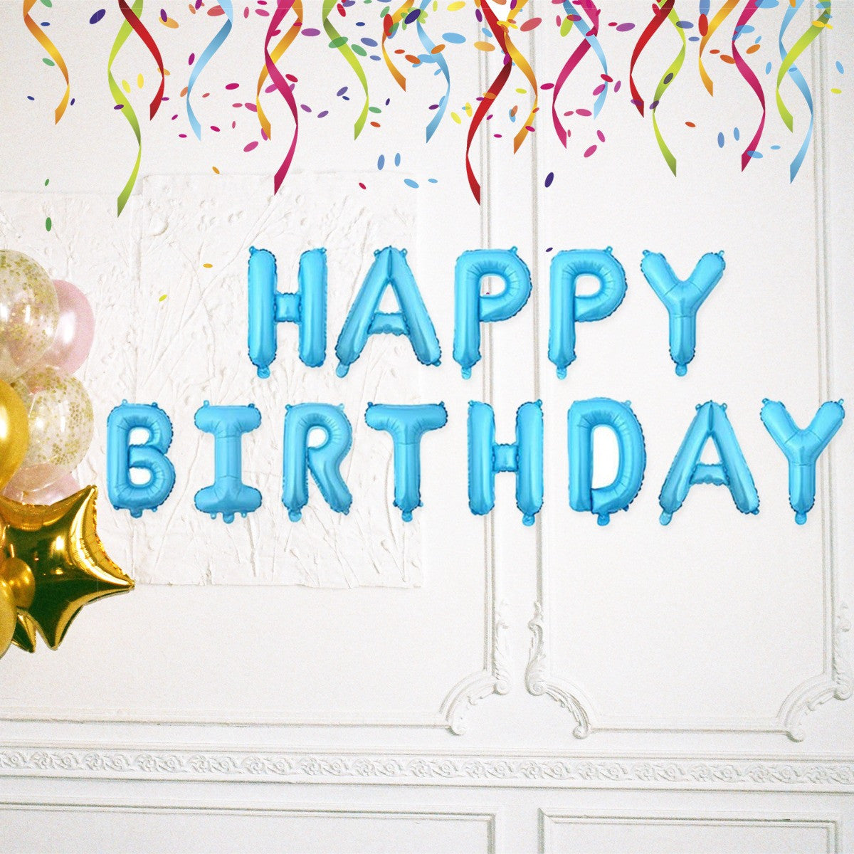 16" Foil Happy Birthday Balloons - Baby Blue