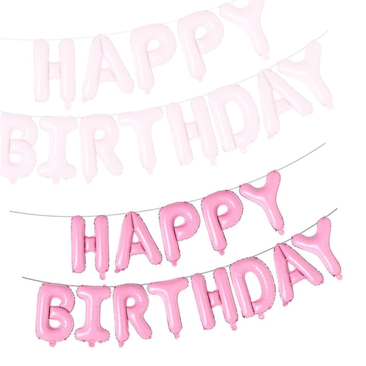 16" Foil Happy Birthday Balloons - Light Pink