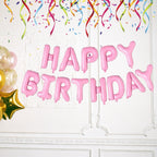 16" Foil Happy Birthday Balloons - Light Pink