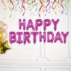 16" Foil Happy Birthday Balloons - Hot Pink