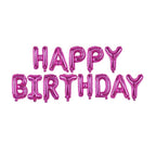 16" Foil Happy Birthday Balloons - Hot Pink