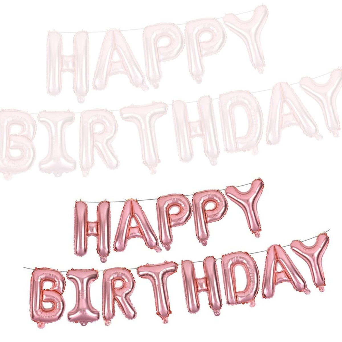 16" Foil Happy Birthday Balloons - Rose Gold