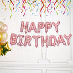 16" Foil Happy Birthday Balloons - Rose Gold