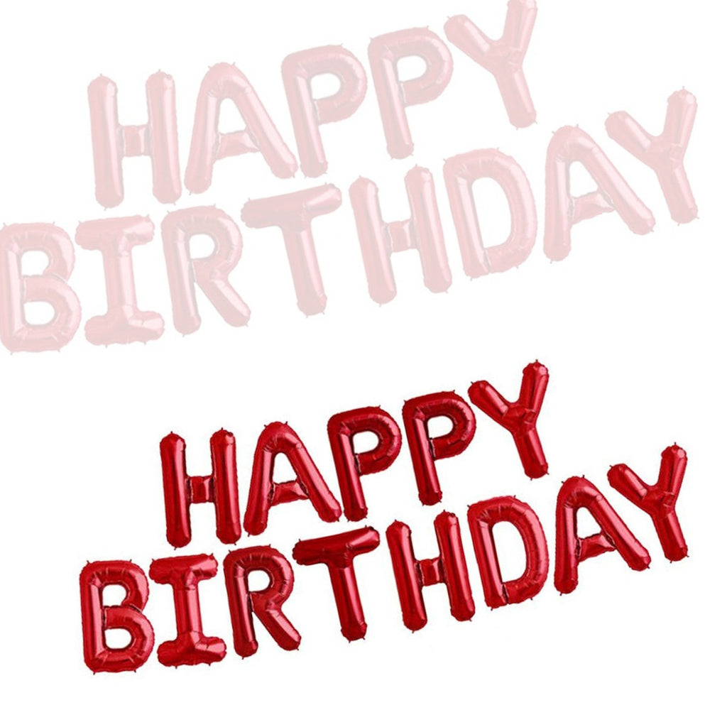 16" Foil Happy Birthday Balloons - Red