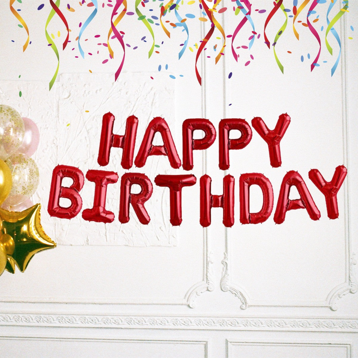16" Foil Happy Birthday Balloons - Red