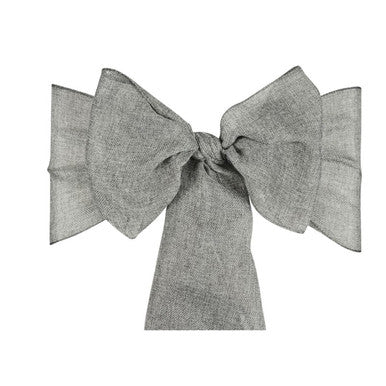 22cm x 280cm Plain Hessian Chair Sashes - Grey (Pack of 10)