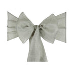 22cm x 280cm Plain Hessian Chair Sashes - Silver (Pack of 10)