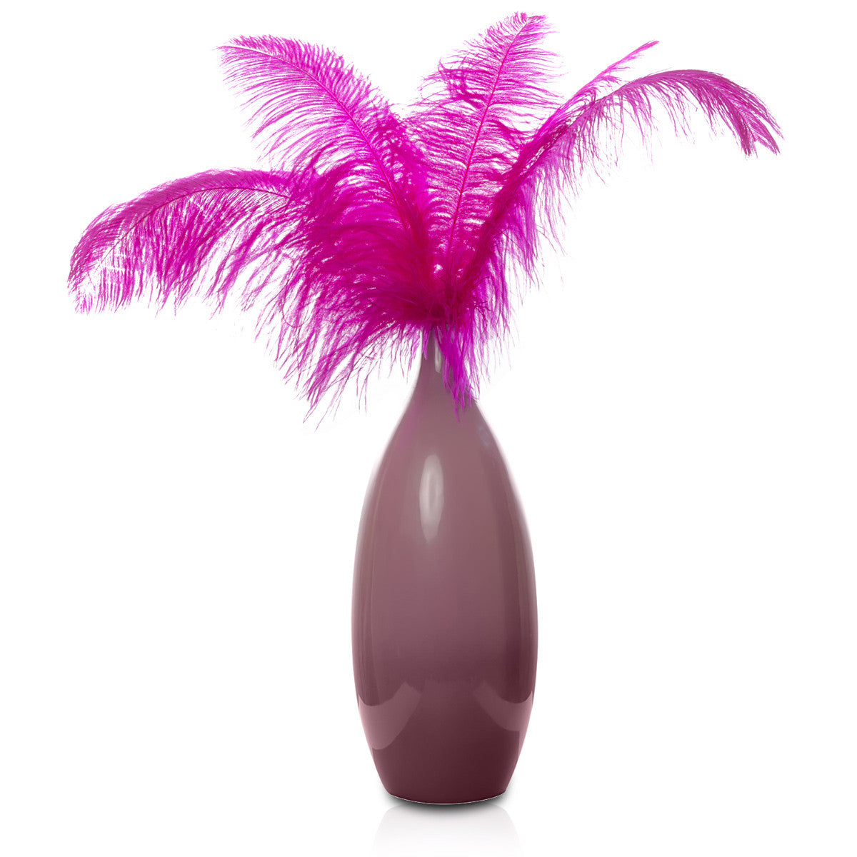 50-60cm Loose Ostrich Feathers, 5pcs - Hot Pink