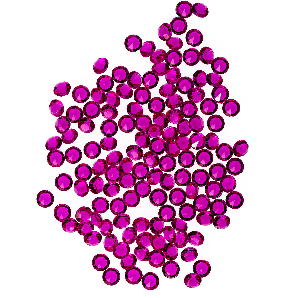 6000 Iridescent Table Scatter Acrylic Crystals, Mixed Sizes - Hot Pink