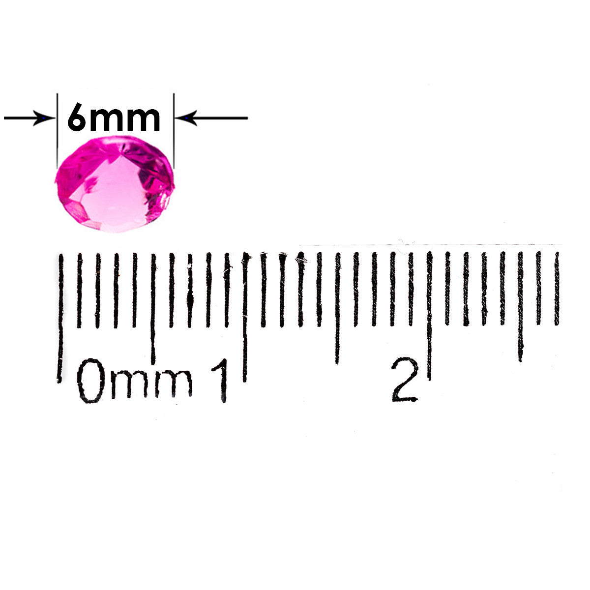 6000 Iridescent Table Scatter Acrylic Crystals, Mixed Sizes - Hot Pink