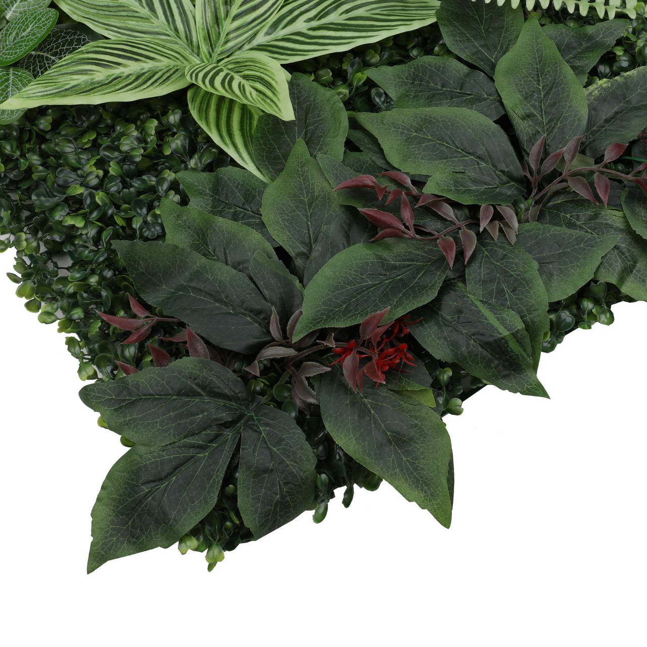 Artificial Green Grass Wall Panel 60cm x 40cm - Green with 5 Flowers x 12