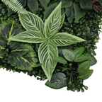 Artificial Green Grass Wall Panel 60cm x 40cm - Green with 5 Flowers