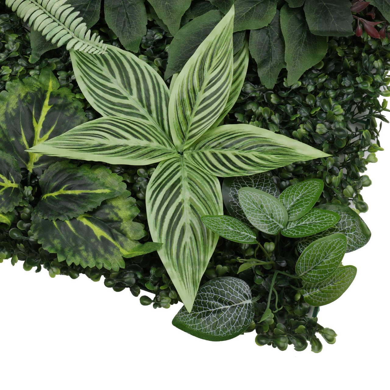 Artificial Green Grass Wall Panel 60cm x 40cm - Green with 5 Flowers x 12