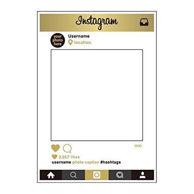 Cardboard Photo Frame Prop - Instagram - Gold