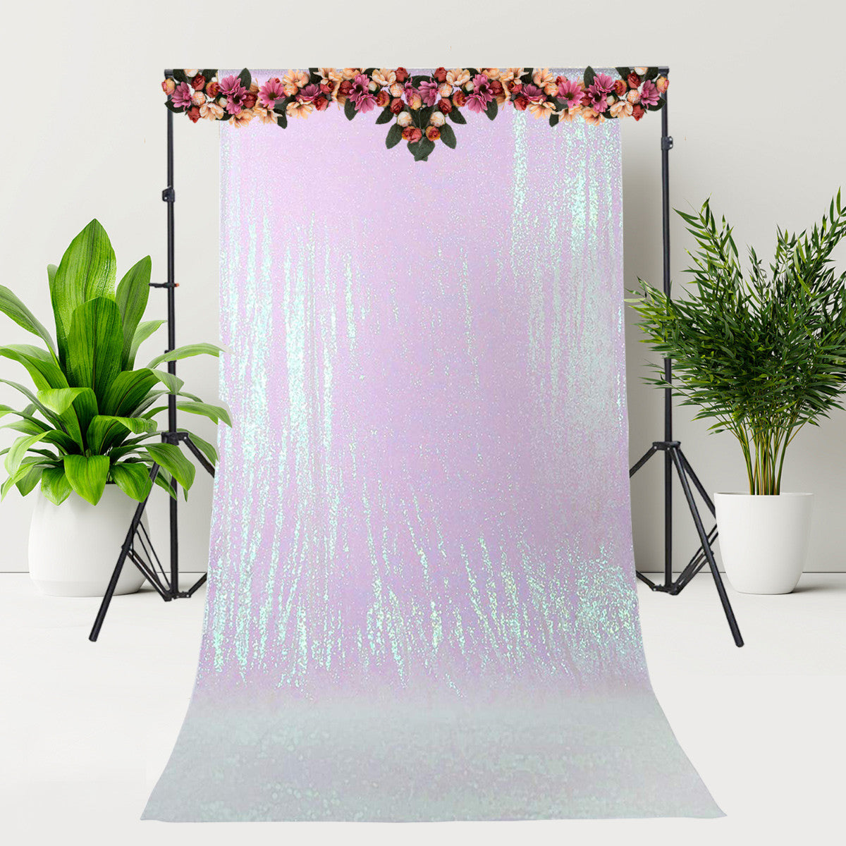 4ft x 7ft Sequin Photography Backdrop - Iridescent White