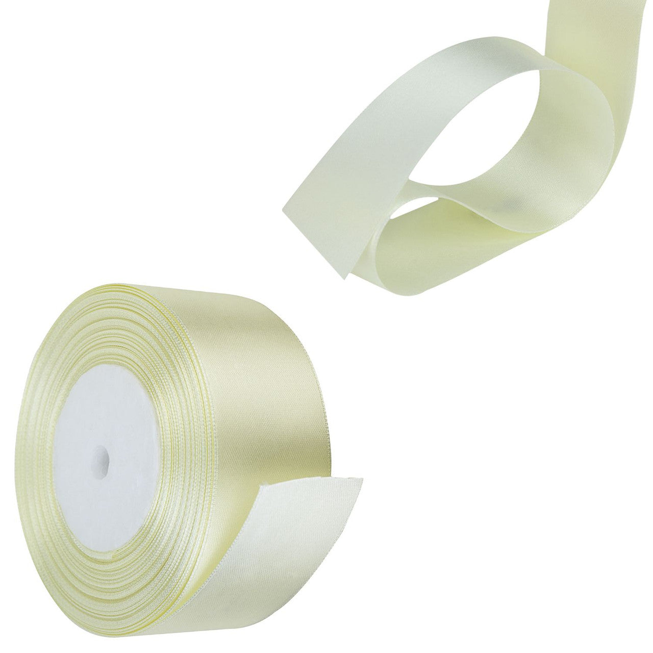10m Double Sided Satin Ribbon - Ivory
